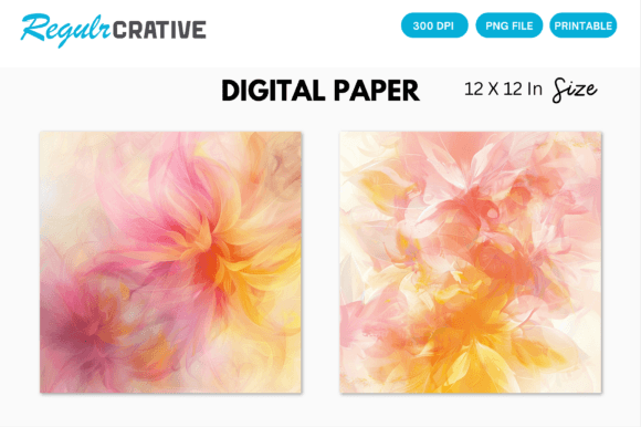 Download Pink Abstract Floral Digital Paper Pack - Paper pack Collection