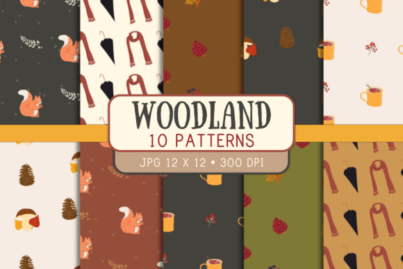 Download Woodland Fall Digital Paper Pack - Paper pack Collection