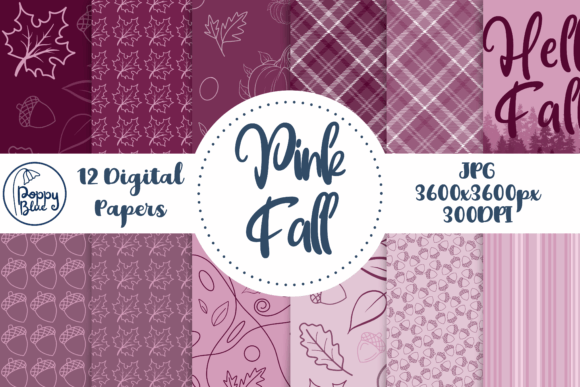 Download Pink Fall Digital Paper Pack - Paper pack Collection