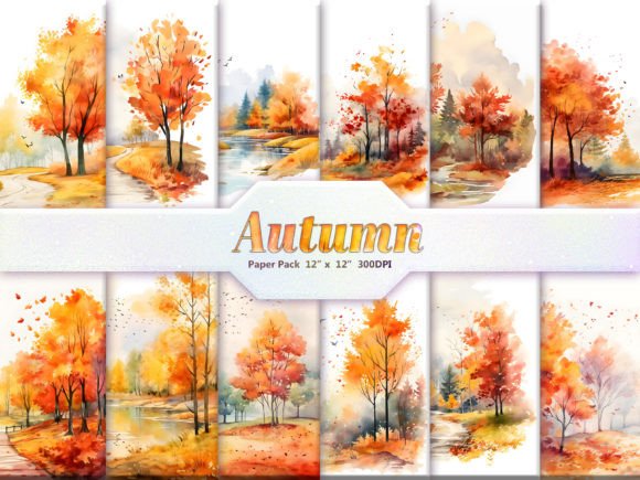 Download Autumn Digital Paper Pack - Paper pack Collection