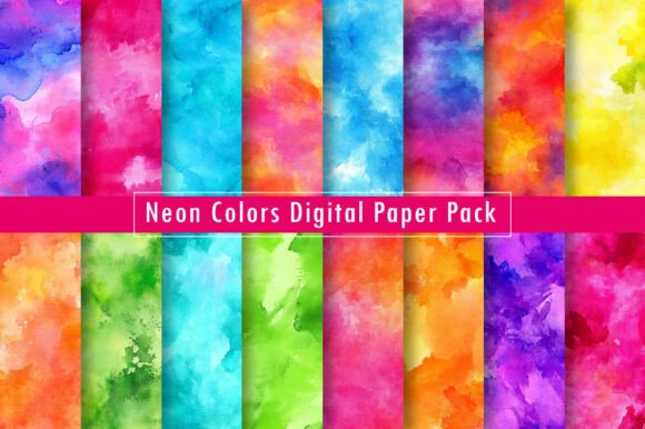 Download Neon Colors Digital Paper Pack - Paper pack Collection