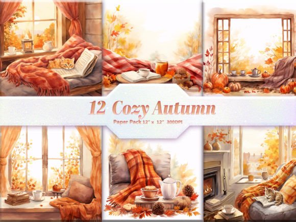 Download Cozy Autumn Digital Paper Pack - Paper pack Collection
