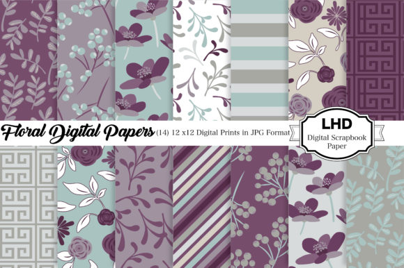 Download Digital Paper Pack of Florals &amp; Designs - Paper pack Collection