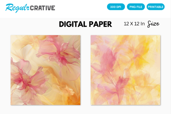 Download Pink Abstract Floral Digital Paper Pack - Paper pack Collection
